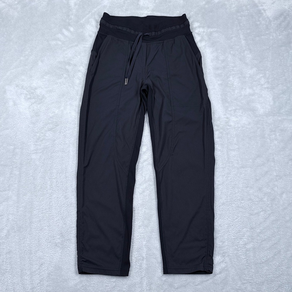 lululemon Dance Studio Mid Rise Crop Pant Women 2 Black Adjustable Jogger W6AVQS
